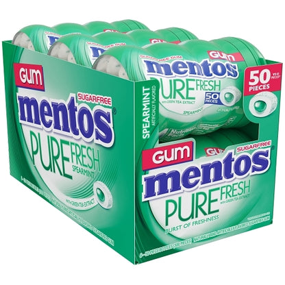 Mentos Sugar Free Pure Fresh Gum Spearmint Curvy Bottle, 6 x 6 x 50 PC Case - DOT product image 6