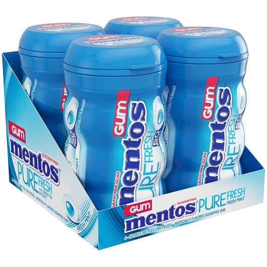 Mentos Sugar Free Pure Fresh Gum Fresh Mint Curvy Bottle, 6 x 4 x 50 PC Case - DOT product image 5