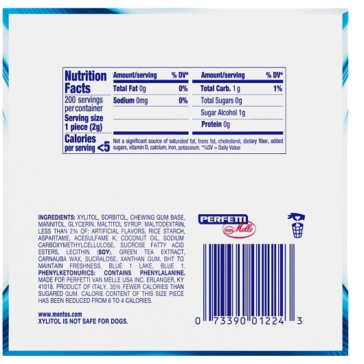 Mentos Sugar Free Pure Fresh Gum Fresh Mint Curvy Bottle, 6 x 4 x 50 PC Case - DOT product image 6
