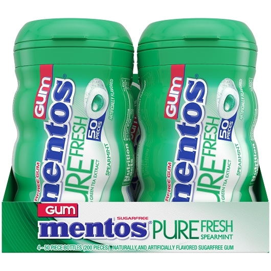 Mentos Sugar Free Pure Fresh Gum Spearmint Curvy Bottle, 6 x 4 x 50 PC Case - DOT product image 7