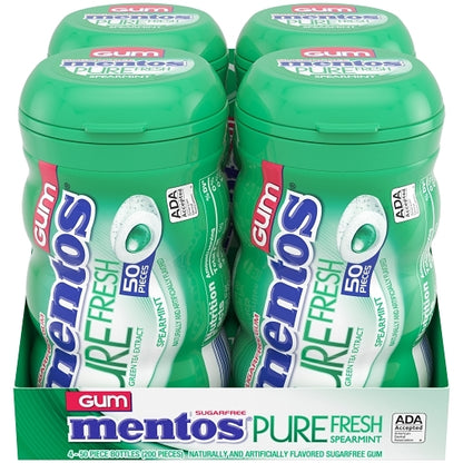 Mentos Sugar Free Pure Fresh Gum Spearmint Curvy Bottle, 6 x 4 x 50 PC Case - DOT product image 8