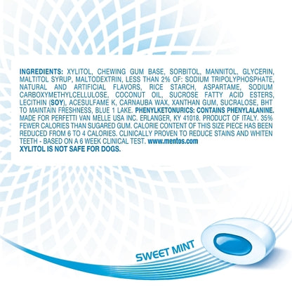 Mentos Sugar Free Pure Fresh Gum Pure White Curvy Bottle, 6 x 6 x 50 PC Case - DOT product image 2