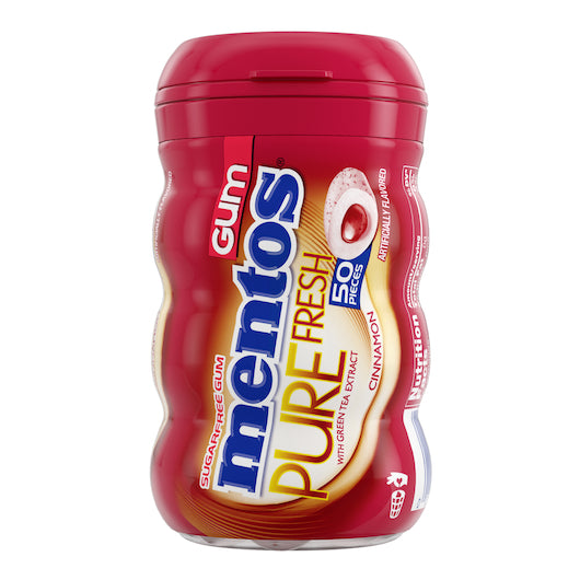 Mentos Sugar Free Pure Fresh Cinnamon Gum Curvy Bottle, 6 x 6 x 50 PC Case - DOT product image 6