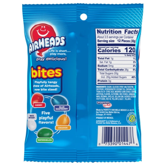 Airheads Original Fruit Bites, 12 x 3.8 oz Case - Candy & Confections