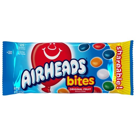 Airheads King Size Original Fruit Bites Share Pack, 8 x 18 x 4 oz Case - Candy & Confections