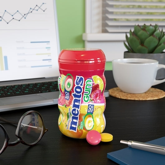 Mentos SUGAR FREE GUM MIXED FRUIT CURVY BOTTLE, 6 x 4 x 50 PC Case - DOT product image 3