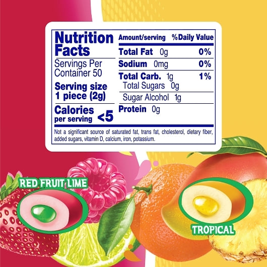 Mentos SUGAR FREE GUM MIXED FRUIT CURVY BOTTLE, 6 x 4 x 50 PC Case - DOT product image 6