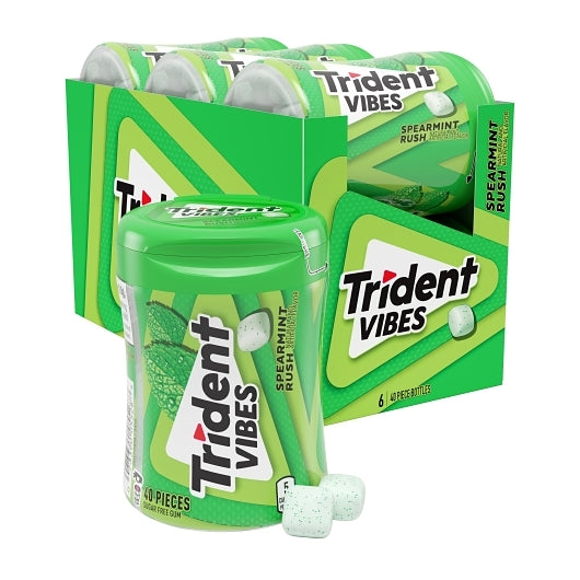 Trident Vibes Spearmint Gum, 4 x 6 x 40 ct Case - Candy & Confections