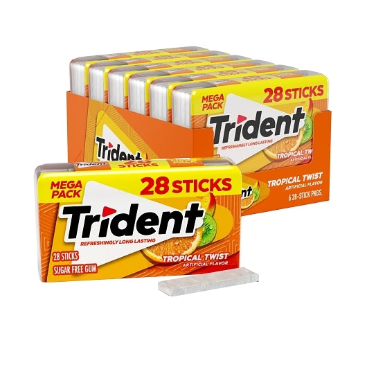 Trident Gum Tropical Twist, 8 x 6 x 28 ct Case - Candy & Confections