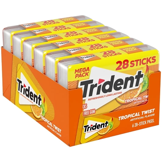 Trident Gum Tropical Twist, 8 x 6 x 28 ct Case - Candy & Confections - image 2