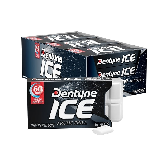 Dentyne Ice Gum Arctic Chill Sugar Free, 18 x 9 x 16 ct Case - Candy & Confections