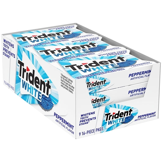 Trident Sugar Free White Peppermint Gum, 18 x 9 x 16 ct Case - Candy & Confections - image 2