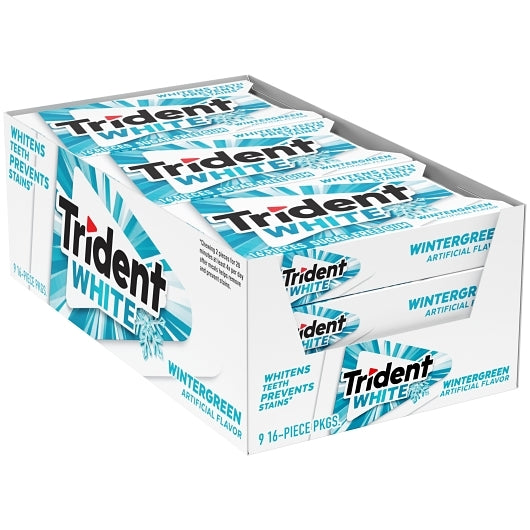 Trident Sugar Free White Wintergreen Gum, 18 x 9 x 16 ct Case - Candy & Confections - image 2