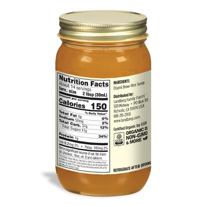 Lundberg Family Farms Organic Brown Rice Syrup Jar, 12 x 21 oz Case - DOT product image 2