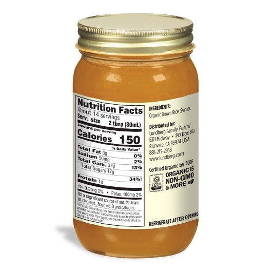 Lundberg Family Farms Organic Brown Rice Syrup Jar, 12 x 21 oz Case - DOT product image 2