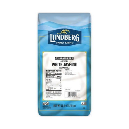Lundberg Family Farms Eco-Farmed Jasmine American Rice, 1 x 25 lb Case - Alternate product angle or state