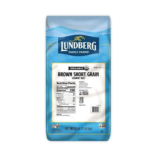 Lundberg Short Grain Organic Short Grain Brown Rice, 1 x 25 lb Case - Alternate product angle or state