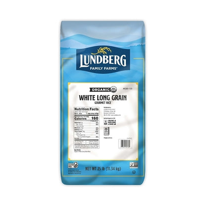 Lundberg Family Farms Organic White Rice Long Grain, 1 x 25 lb Case - Alternate product angle or state