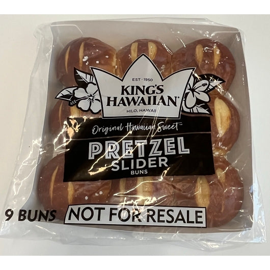 King's Hawaiian Sweet Pretzel Pre-Sliced Slider Buns, 8 x 5.5 lb Case - Breads, Rolls & Buns