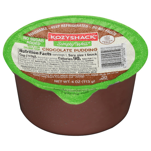 Kozy Shack Simply Well Chocolate Pudding, 48 x 4 oz Case - DOT product image 4
