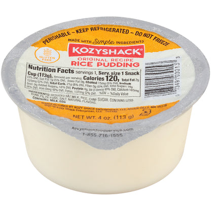 Kozy Shack Rice Pudding, 48 x 4 oz Case - Rice & Grains