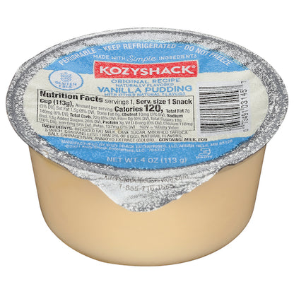 Kozy Shack Vanilla Pudding, 48 x 4 oz Case - Bakery & Desserts