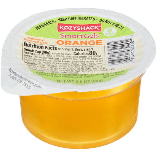 Kozy Shack Orange Smartgells, 48 x 3.5 oz Case - Bakery & Desserts