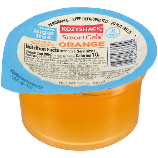 Kozy Shack Sugar Free Orange Smartgells, 48 x 3.5 oz Case - Bakery & Desserts
