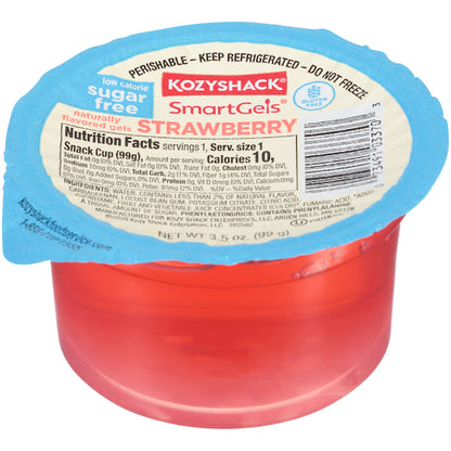 Kozy Shack Sugar Free Strawberry Smartgells, 48 x 3.5 oz Case - Bakery & Desserts
