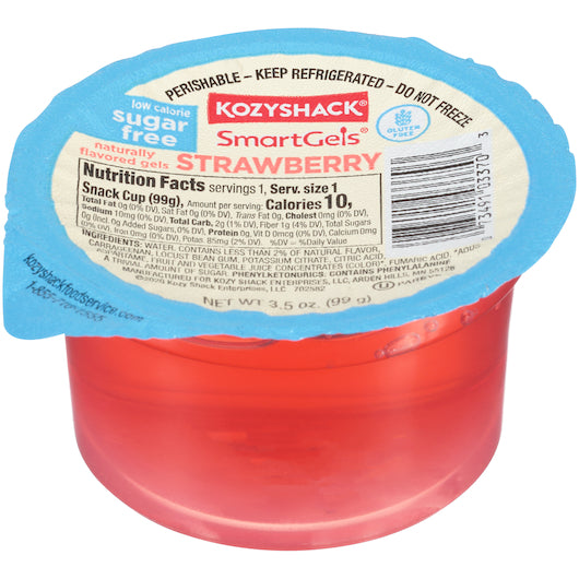 Kozy Shack Sugar Free Strawberry Smartgells, 48 x 3.5 oz Case - Bakery & Desserts