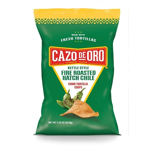 Cazo De Oro Tortilla Chips Fire Roasted Hatch Chili, 12 x 2.25 oz Case - Snacks - image 2