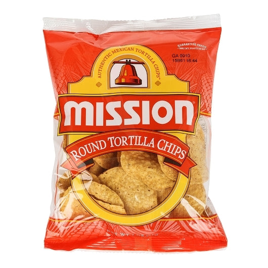 Mission Foods Yellow Round Tortilla Chips, 48 x 3 oz Case - Snacks