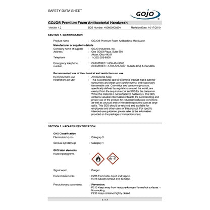Gojo Premium Antibacterial Foam Handwash Refill, 2 x 1 ct Case - DOT product image 6