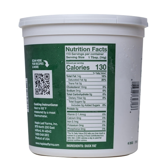 Maple Leaf Farm Fat Rendered Duck, 3 x 56 oz Case - DOT product image 4