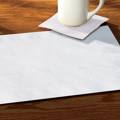 Hoffmaster 10" x 14" White, Anniversary, Straight Edge Paper Placemat, 1 x 1000 each Case - DOT product image 4