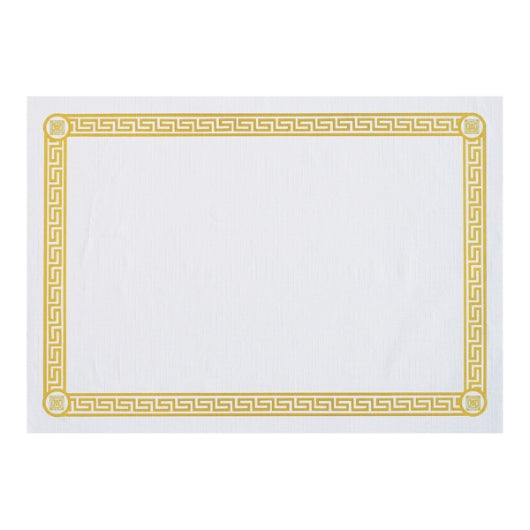 Smith Lee 10" x 14" Gold, Greek Key, Economy Line Paper Placemat, 1 x 1000 each Case - Plates Bowls