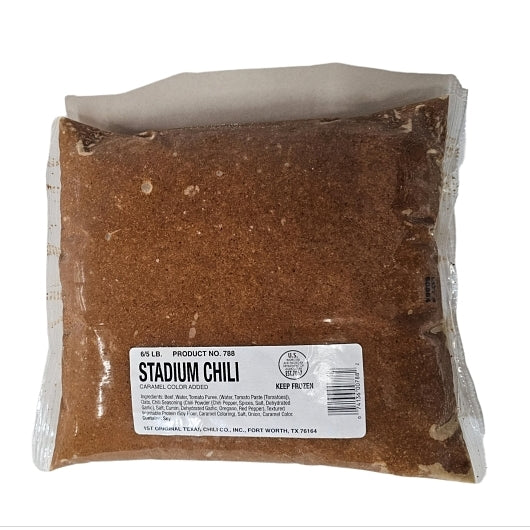 Texas Chili Company Stadium Beef Chili, Boilable Bags, 6 x 5 lb Case - Prepared Foods