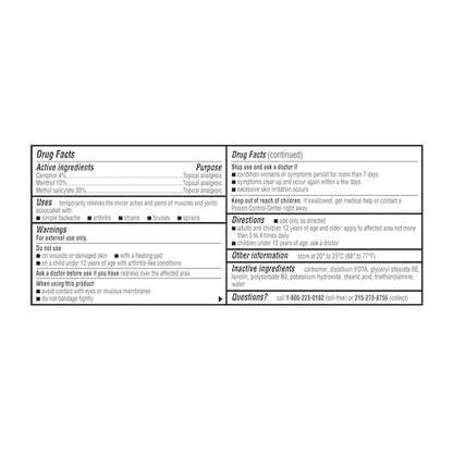 Bengay Ultra Strength Cream, 6 x 6 x 2 oz Case - Alternate product angle or state