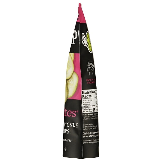 Oh Snap! Sassy Bites Pickle Chip Single Serve Pouch Pouches, 12 x 3.25 oz Case - Alternate product angle or state