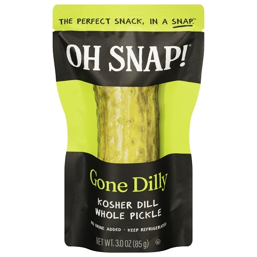 Oh Snap Gone Dilly Pickle Whole Single Serve Pouch Pouches, 12 x 1 each Case - Condiments & Sauces