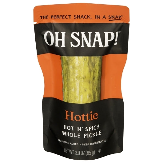 OH Snap Hottie Hot Pickle Whole Single Serve Pouch Pouches, 12 x 3 oz Case - Condiments & Sauces