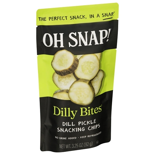 Oh Snap Dilly Dill Dilly Bites Snacking Cuts Pickle Chip Single Serve Pouch, 12 x 3.25 oz Case - DOT product image 4