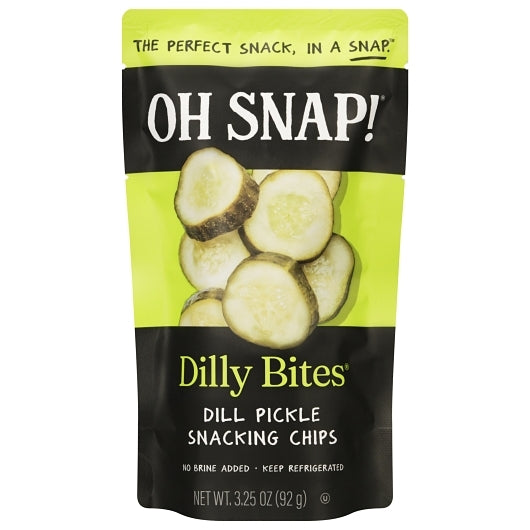 Oh Snap Dilly Dill Dilly Bites Snacking Cuts Pickle Chip Single Serve Pouch, 12 x 3.25 oz Case - DOT product image 3