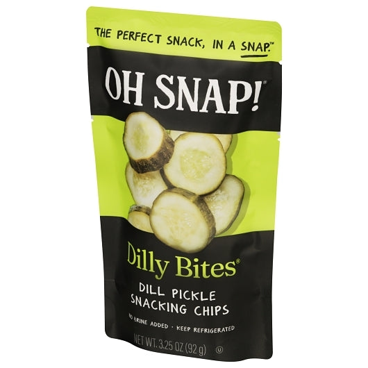 Oh Snap Dilly Dill Dilly Bites Snacking Cuts Pickle Chip Single Serve Pouch, 12 x 3.25 oz Case - DOT product image 6