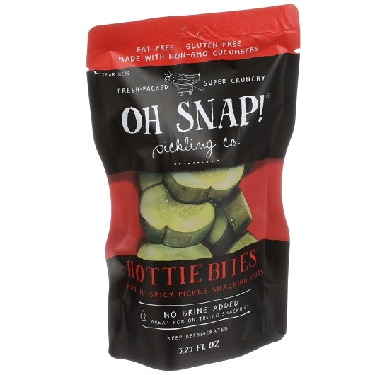 Oh Snap Pickling Fat Free Gluten Free Hottie Bites Snacking Pickle Chip Single Serve Pouch, 12 x 3.25 oz Case - DOT product image 2