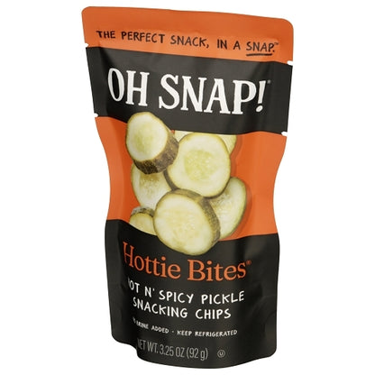 Oh Snap Pickling Fat Free Gluten Free Hottie Bites Snacking Pickle Chip Single Serve Pouch, 12 x 3.25 oz Case - DOT product image 4