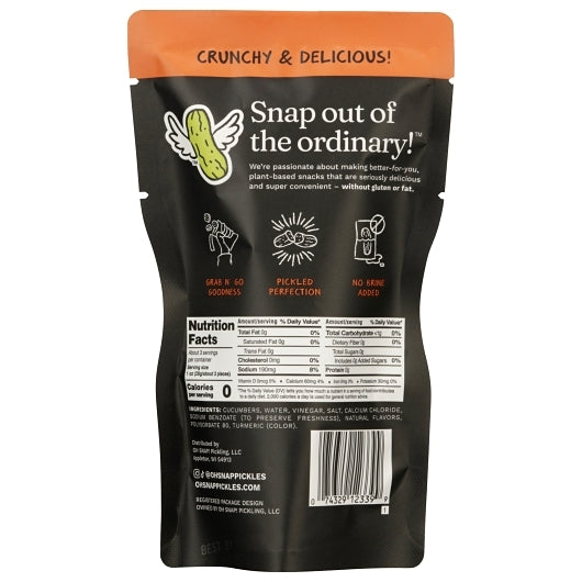 Oh Snap Pickling Fat Free Gluten Free Hottie Bites Snacking Pickle Chip Single Serve Pouch, 12 x 3.25 oz Case - DOT product image 7