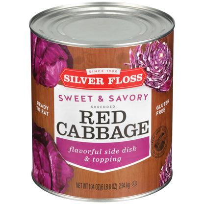 Silver Floss Sweet & Sour Cabbage, 6 x 104 oz Case - Fruit & Sides