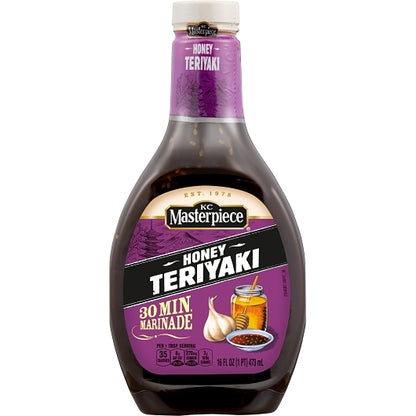Kc Masterpiece Honey Teriyaki With Sesame Marinade And Bbq Sauce Bottle, 6 x 16 fl oz Case - Condiments & Sauces