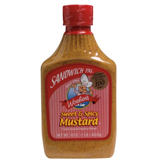Woeber's Sweet & Spicy Mustard, 6 x 16 oz Case - Condiments & Sauces